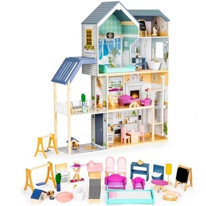 PREMIUM Puppenhaus aus Holz Groß XXL Villa Möbel für Kinder Weihnachts geschenk - Bild 1 von 9