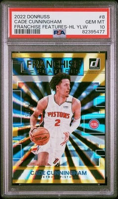 Franquicia Panini Donruss 2022 cuenta con 8 Cade Cunningham Holo láser amarillo... Foto 1 de 2