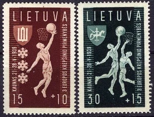 Giocatori di basket Lituania 1939 MH (SC# B52-B53) - Foto 1 di 1