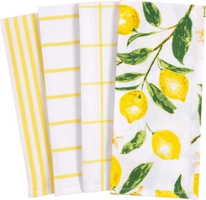 Pantry Lemons All Over Kitchen Dish Towel Set of 4, Cotton, 18 x 28-inch - Picture 1 of 6