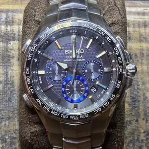 SEIKO Men's Coutura Radio Sync Solar Chronograph Stainless Steel Watch - Picture 1 of 13