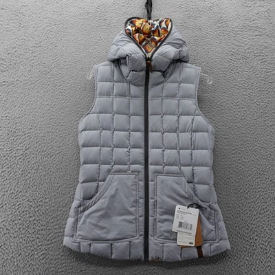 Chaleco de plumón reversible Obermeyer Zoe gris para mujer aislante con capucha acolchada mediana nuevo con etiquetas Foto 1 de 4