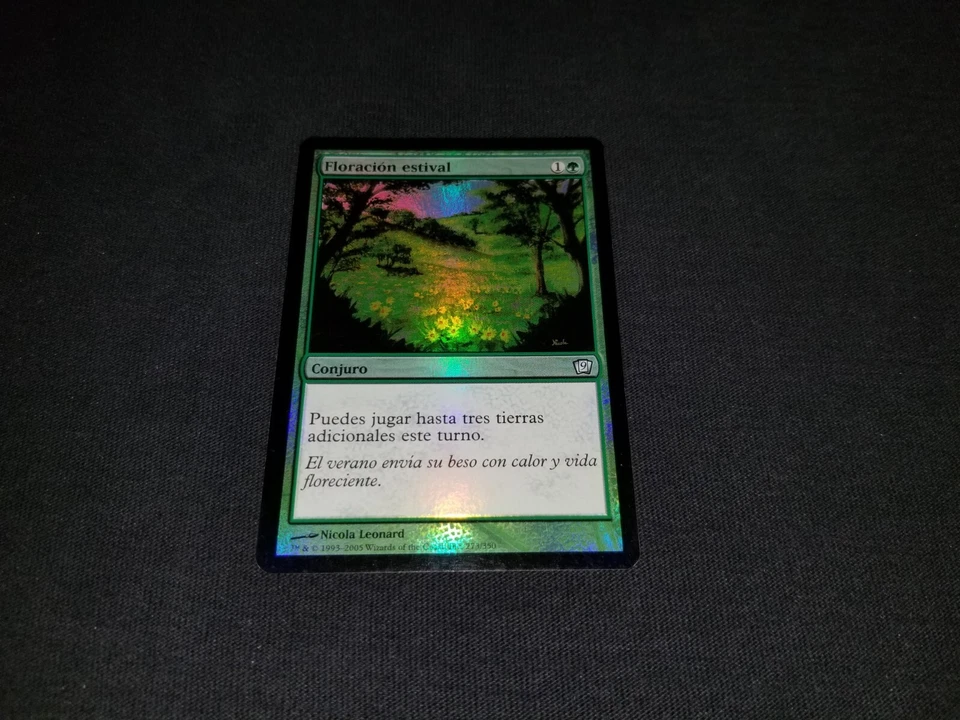 MTG 1x 9th Edition green uncommon LP Spanish FOIL Summer Bloom - ships w/ track - Image 1 of 2