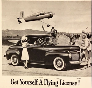 1941 Mercury Eight Auto Aviation Idea in an Automobile Flying Vintage Print Ad - Picture 1 of 7