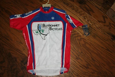 女式短袖骑行服 Canari Texas Bluebonnets 全新带标签 XS 码 — 第 1/4 张图片