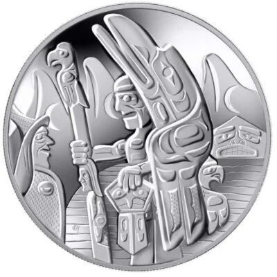 2005 年 30 美元欢迎人偶 (Dzunuk'wa) 图腾杆纯银硬币 OGP — 第 1/4 张图片