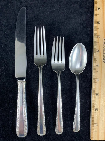 Towle Sterling Silver Candlelight 4 Pc Place Setting - No Mono Fork Spoon Knife Cover