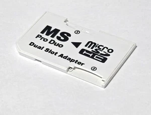 Sony PSP 1000/2000/3000 MS Pro Duo Dual Memory Card Adapter Micro SD - Picture 1 of 1