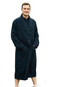 Camisón de franela para hombre tartán verde 100 % algodón ropa de dormir irla... - Imagen 1 de 6