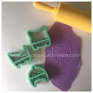 Molds PJ mask masks molds biscuits PDZ cupcake 5/6cm 3pc - Picture 1 of 1