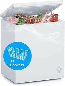 SMAD 5.0 Cu.Ft Chest Deep Freezer Top Open Garage Kitchen Basket Freestanding - Picture 1 of 10