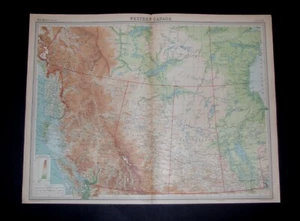 SALE - THE TIMES ATLAS 1921 - WESTERN CANADA - Map Plate 84 - Picture 1 of 1