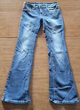 Distressed Embellished Bedazzled Pocket Flare Jeans Grace In L.a Size 16 