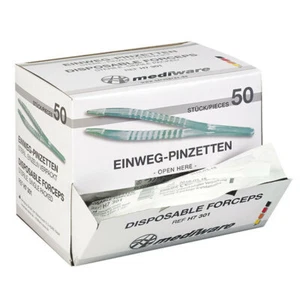 Einmalpinzetten steril 50 Stück – Medizinische Pinzetten aus Kunststoff Mediware - Bild 1 von 3