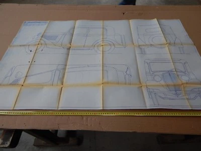 copia cartacea disegno tecnico auto Fiat tipo 508 Balilla 4 porte 1933 - Immagine 1 di 4