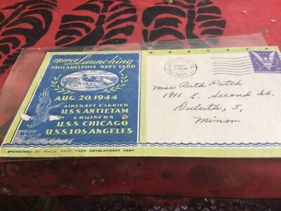 Philadelphia Navy Yard 1944 Triple Ship Launching Cover & Program - Image 1 of 2