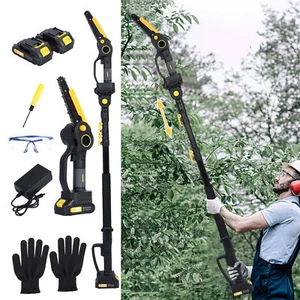 2 in 1 6 inch Cordless Pole Saw & Mini Chainsaw with 2 Battery Power 4.9-7.5ft - Picture 1 of 9