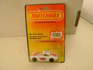 1983 MATCHBOX SUPERFAST #71 62 BLAUE FLAMME VETTE KORVETTE NEU AUF BESCHÄDIGTER KARTE - Bild 1 von 12