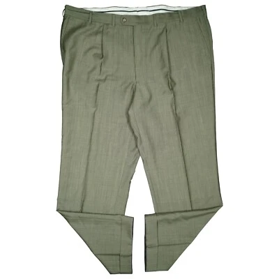 Calça masculina S.Oliver Genua lã plissada chino 30 W44 L32 cinza plus size - Imagem 1 de 4