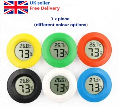 Temperature Humidity Sensor Round Digital  Moisture Meter Thermometer Hygrometer - Image 1 of 4