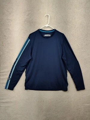 Gerry Men Shirt Large Blue Striped Poly Blend Long Sleeve Regular Fit Jersey - Image 1 of 4