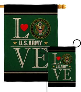 US Army Love Burlap Garden Flag Armed Forces Decorative Gift Yard House Banner - Picture 1 of 17