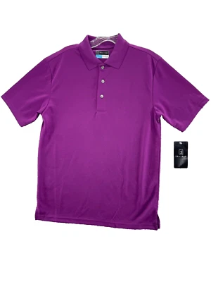 Camisa polo de malla lisa Airflux de manga corta para hombre PGA TOUR talla pequeña púrpura Foto 1 de 4