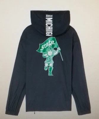 Victoria's Secret большой розовый MSU штата Мичиган пуловер Anorak куртка новый в упаковке - Изображение 1 из 4