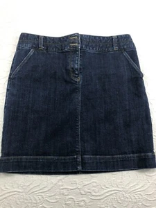 LANDS' END 4P Denim Cotton Blend Skirt (pre-owned) - Picture 1 of 5