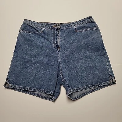 NY Jeans Womens  Jean Shorts Size 10 Side Slit Hem Medium Stone Wash - Image 1 of 4