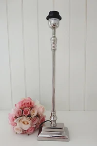 Lampenfuß H50cm Fuß Rechteckig Aluminium Glanz für Tischlampe E27 HazenKamp - Bild 1 von 4
