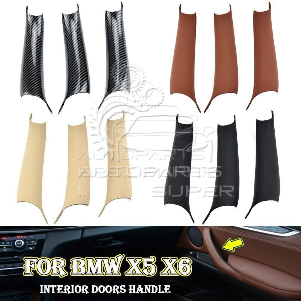 3Pcs for BMW X5 F15 X6 F16 2014~2018 Interior Door Handle Pull Trim Cover Foto 1 de 4