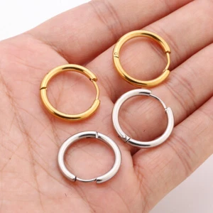 Wholesale 316l Stainless Steel Silver/Gold Round Hoop Earrings wire 2.5mm 20pcs - Picture 1 of 8