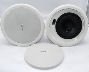 (Pair of 2) QSC AC-C6T 6" inch Two Way Ceiling Speaker Speakers WHITE W/Covers - Picture 1 of 5