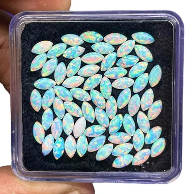 12 Pcs Australian Opal 5x2.5mm Marquise AAA Quality Lab Created Gemstones Lot - Image 1 of 4