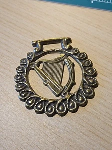 Vintage Brass Horse Harness Bridle Medallion Tack Harp Hanging Rare HTF  - Picture 1 of 6