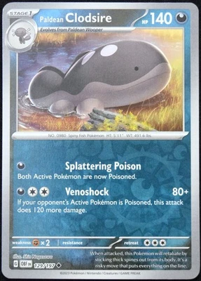 Pokemon TCG Paldean Clodsire 129/197 Obsidian Flames Reverse Holo Uncommon - NM - Image 1 of 2