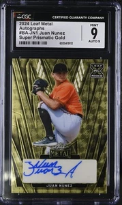 2024 Leaf Metal Juan Nunez #BA-JN1 Super Prismatic Gold 1/1 Autographs CGC 9 - Picture 1 of 2