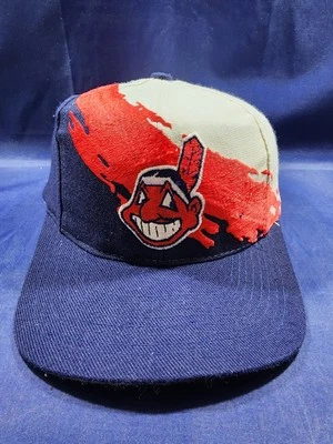 Vintage Cleveland Indians Logo Athletic Hat Splash Logo Adjustable Snapback Cap - Image 1 of 4