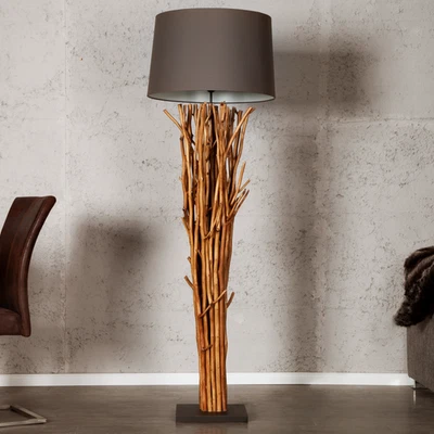 INVICTA INTERIOR Riesige Design Treibholz Stehlampe EUPHORIA 180cm grau braun Unikat Handarbeit