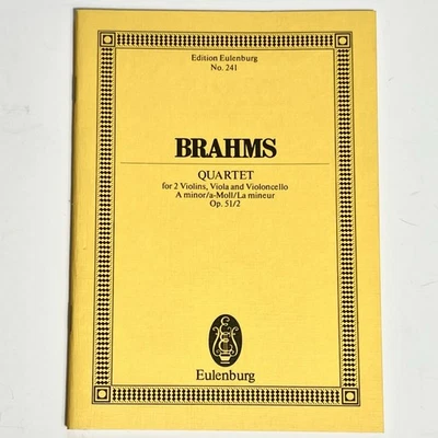 New Eulenburg Miniature Score Brahms String Quartet in a minor Sheet Music - Image 1 of 3
