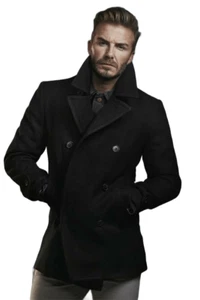 Abrigo de guisante de lana premium para hombre, ropa exterior de invierno estilo Beckham - Imagen 1 de 4