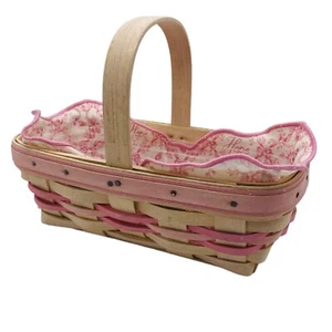 Longaberger American Cancer Society Cesta Rosa Esperanza Floral 2000 Tela + Revestimiento - Imagen 1 de 8