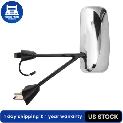 For Kenworth T600 T660 T800 Driver Side Door Mirror Power Heated w/Arm Chrome Foto 1 de 4
