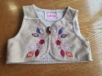 girls 3-4 years fur soft party vest cardigan bodywarmer gilet Top clothes next d - Image 1 of 4