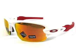 Oakley Kids Sunglasses Flak XXS OJ9008-0958 Matte White Frames Prizm Ruby Lenses - Picture 1 of 13