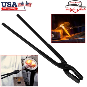 15 in Blacksmith Tongs Wolf Jaw Blacksmithing Tool For Beginner Bladesmith Forge - Picture 1 of 12