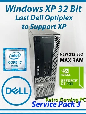 Dell Windows XP Pro 32 bit OptiPlex SFF 9010 i7, NEW SSD, NVIDIA Gaming +Wi-fi - Image 1 of 4