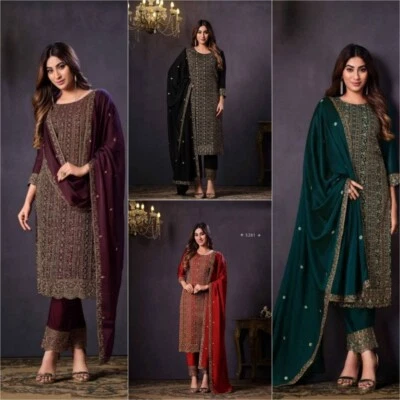 Designer Bollywood Indian Wedding Suit Anarkali Salwar Kameez Pakistani Party - Image 1 of 3