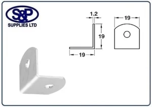 19mm X 19mm SOPORTE ÁNGULO PEQUEÑO FIJACIÓN FORMA L UNIÓN ESQUINA REPARACIÓN SOPORTE METAL - Imagen 1 de 2